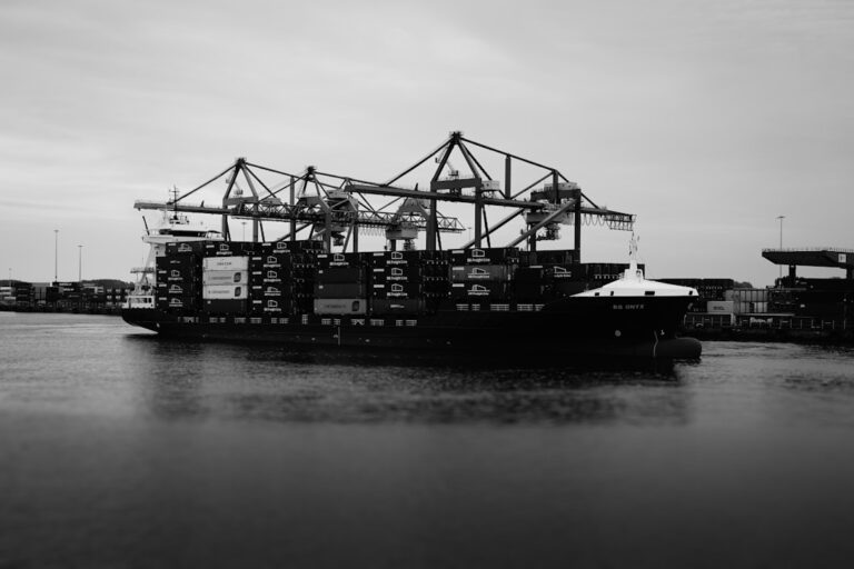 Grande Navio Porta Conteineres Com Guindastes No Porto 8n2CGk7Ihk